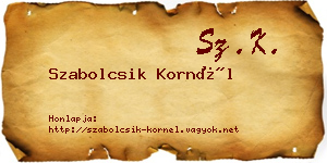 Szabolcsik Kornél névjegykártya