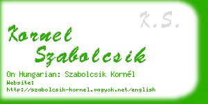 kornel szabolcsik business card